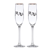 Bridal Party Mrs. & Mrs. 2-piece Champagne Flute Set