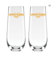 With Love 2-Piece Stemless Toasting Flutes