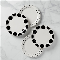 On The Dot Assorted Dinner Plates, Set of 4