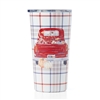 Red Plaid Truck 20 Oz Insulated Tumbler