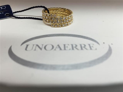 UNOAERRE by UNOAERRE Three Strand Ring in Gold Brass