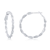 Sterling Silver Intertwinted Rope & Twist Design Hoop Earrings