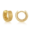 Sterling Silver 4x13mm Huggie Hoop Earrings - Brushed Gold Plated