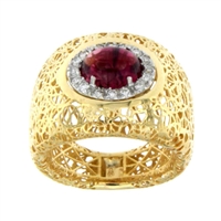 Anello con Brillanti e Tourmaline