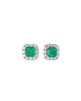 THE HALO SQUARE EMERALD CUT STUD EARRINGS