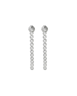 ROUND BEZEL DROP EARRINGS