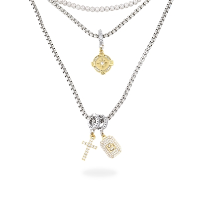 CHARMING TENNIS LAYERED NECKLACE SET