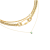 SLEEK CARABINER EMERALD LAYERED NECKLACE SET