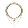 JUST CLICK EMERALD TENNIS LAYERED NECKLACE SET