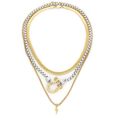 THE HERRADURA & THE SNAKE LAYERED NECKLACE SET