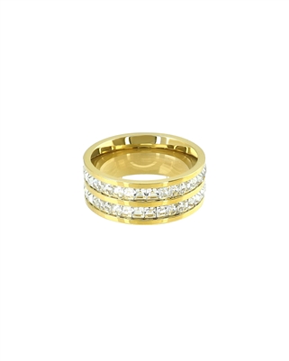 SQUARE ZIRCONIA DOUBLE RING