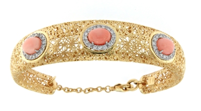 Bracciale con Brillianti Fantasia e Coralli