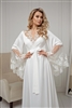 Long robe with lace neckline and White train