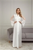 Luxury wedding robe with appliquÃ© sleeves