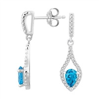 Bellissima Sterling Silver Pear Swiss Blue Topaz