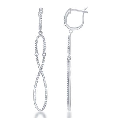 Sterling Silver Infinity White Topaz 1.35 cttw Earrings