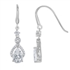 Sterling Silver 3.568 cttw White Topaz Dangling Teardrop Bridal Earrings