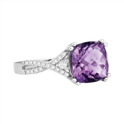 Bellissima Sterling Silver Cushion Amethyst