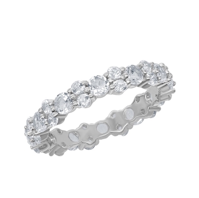Sterling Silver 2.80cttw White Topaz Ring