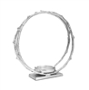 Silver Circle Hurricane Candle Holder