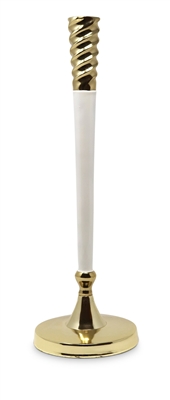 White And Gold Taper Candle Holder