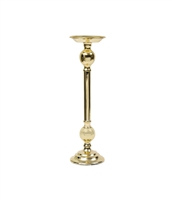 Tall Traditional Gold Brass Candle Holder