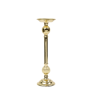 Tall Traditional Gold Brass Candle Holder