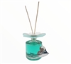 Debora Carlucci Renoir Collection Aqua Blue Scent Large Round Diffuser Bottle w/ Vibrant Flower Top 7 oz