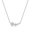 Sterling Silver, Graduating Rounds Diamond Necklace - (71 Stones)