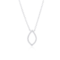 Sterling Silver Marquise Diamond Necklace - (30 Stones)
