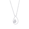 Sterling Silver Pearshaped Diamond Necklace - (86 Stones)