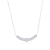 Sterling Silver Round Curved Bar Diamond Necklace - (50 Stones)