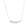 Sterling Silver Round Graduating Bar Diamond Necklace - (66 Stones)