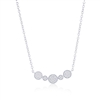 Sterling Silver Alternating Round Diamond Bar Necklace - (55 Stones)