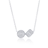 Sterling Silver Round & Emerald-Cut Diamond Necklace - (44 Stones)