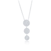 Sterling Silver Triple Round, 'Y' Design Diamond Necklace - (178 Stones)