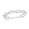 Sterling Silver Open Intertwined Diamond Ring - (53 Stones)