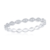Sterling Silver Marquise Eternity Diamond Ring - (36 Stones)