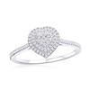 Sterling Silver Double Frame Heart Diamond Ring - (107 Stones)
