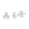Sterling Silver, Triple Cluster of Diamond Studs - (24 Stones)