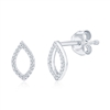 Sterling Silver Marquise Diamond Stud Earrings - (40 Stones)