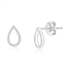 Sterling Silver Pearshaped Diamond Studs - (44 Stones)