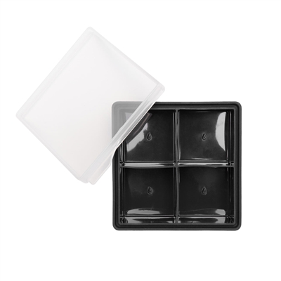 4-Cube Large Clear Lid Ice Mold