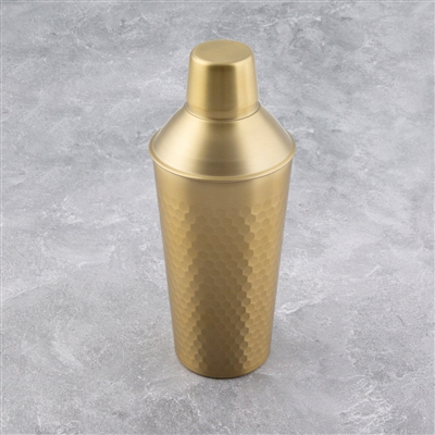 20 Oz Insulated Brushed Gold Faceted Cocktail Shaker
