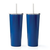 24 Oz Bright Blue Insulated Tumblers, Set Of 2
