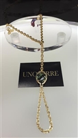UNOAERRE by UNOAERRE18kt Gold Plated Finger Bracelet with Green Stone