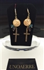 Fashion Jewelry by UNOAERRE 18kt Gold Plated Earrings with Color Stones and Angel Charms