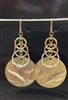 UNOAERRE by UNOAERRE 18t Gold Plated 3 Tone Pendant Earrings