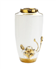 14" White And Gold Vase