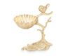 7"D Gold Centerpiece Bowl on Branch Base with Bird